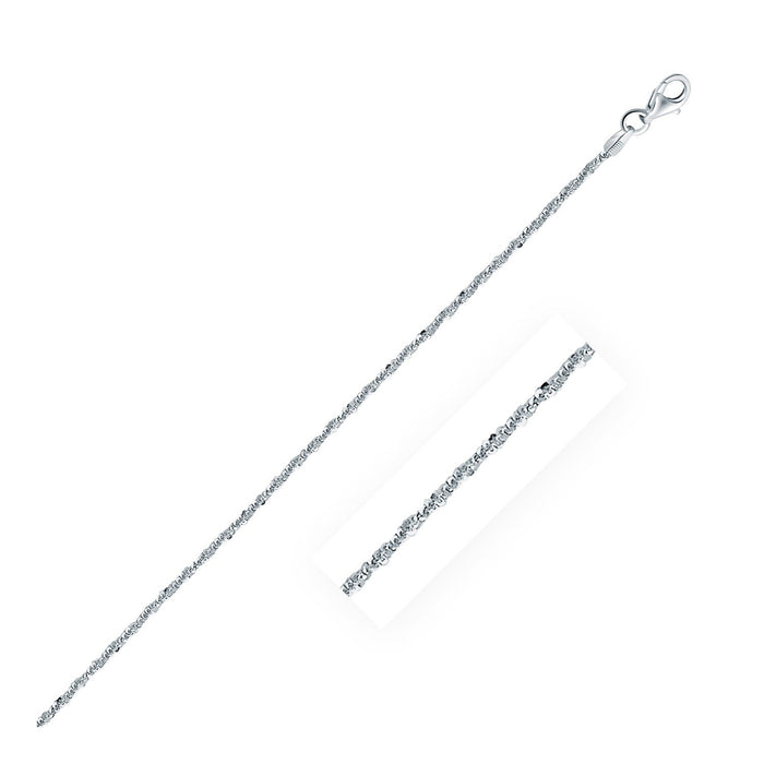 Rhodium Plated 1.7mm Sterling Silver Sparkle Style Chain by Avera Group