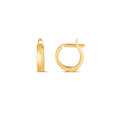 14k Yellow Gold Textured Huggie Hoops(3x10mm) by Avera Group