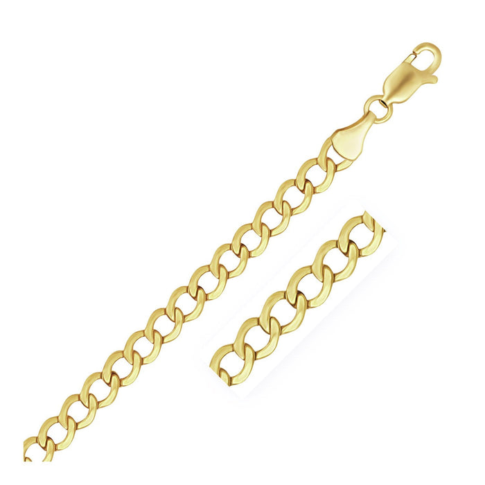 14k Yellow Gold Curb Chain (5.30 mm) by Avera Group
