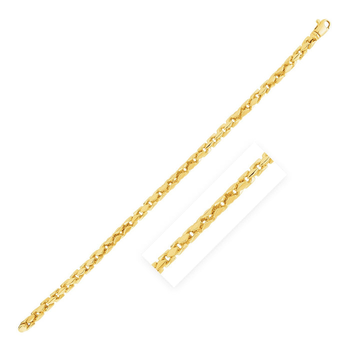 14k Yellow Gold High Polish Mens Fancy Box Bracelet (5.0mm) by Avera Group