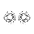 Polished Open Love Knot Earrings in Sterling Silver by Avera Group