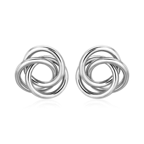 Polished Open Love Knot Earrings in Sterling Silver by Avera Group