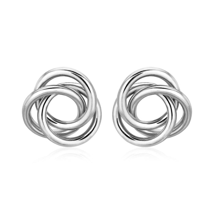 Polished Open Love Knot Earrings in Sterling Silver by Avera Group