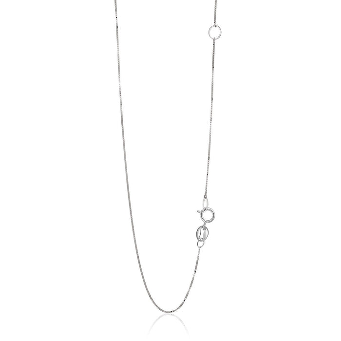 14k White Gold Adjustable Box Chain 0.6mm by Avera Group