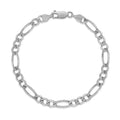 14k White Gold Solid Figaro Bracelet (4.50 mm) by Avera Group