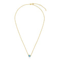 14k Yellow Gold 17 inch Necklace with Round Blue Topaz by Avera Group