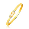 Intertwined Knot Slip On Bangle in 14k Two-Tone Gold (5.00 mm)