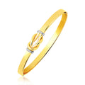 Intertwined Knot Slip On Bangle in 14k Two-Tone Gold (5.0mm) by Bids.com