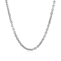 14k White Gold Diamond Cut Cable Link Chain (2.20 mm) by Avera Group
