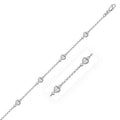 14k White Gold Rolo Chain Bracelet with Puffed Heart Stations by Avera Group