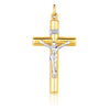 14k Two Tone GoldCross Pendant