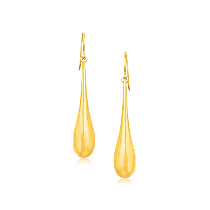 14k Yellow Gold Dramatic Drop Earrings by Avera Group