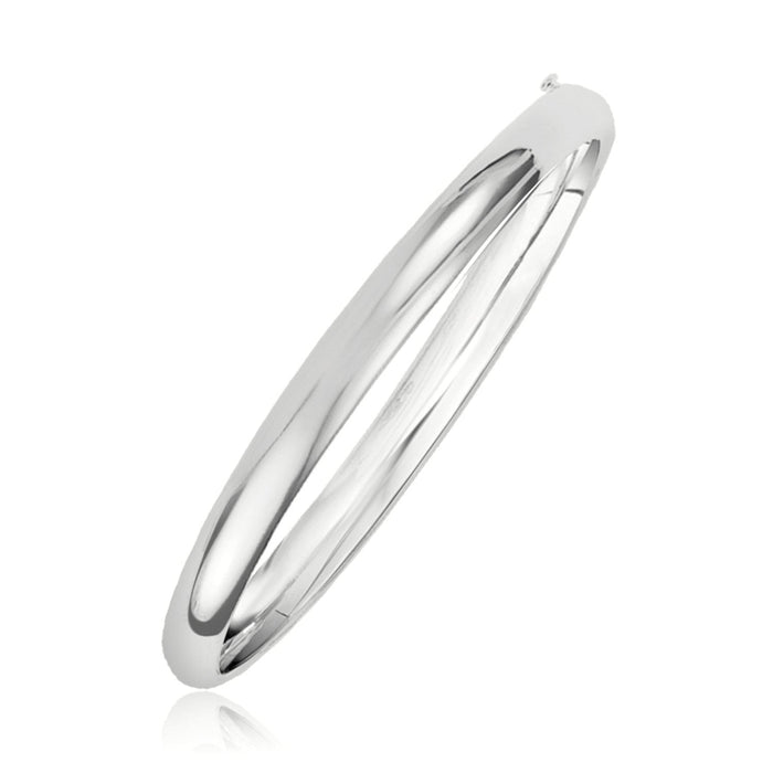 Classic Bangle in 14k White Gold (5.0mm) by Avera Group