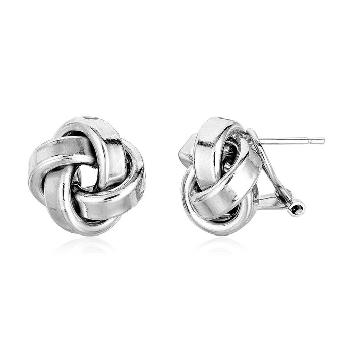 Large Sterling Silver Polished Love Knot Earrings by Avera Group