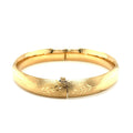 Classic Floral Carved Bangle in 14k Yellow Gold (10.0mm) by Avera Group
