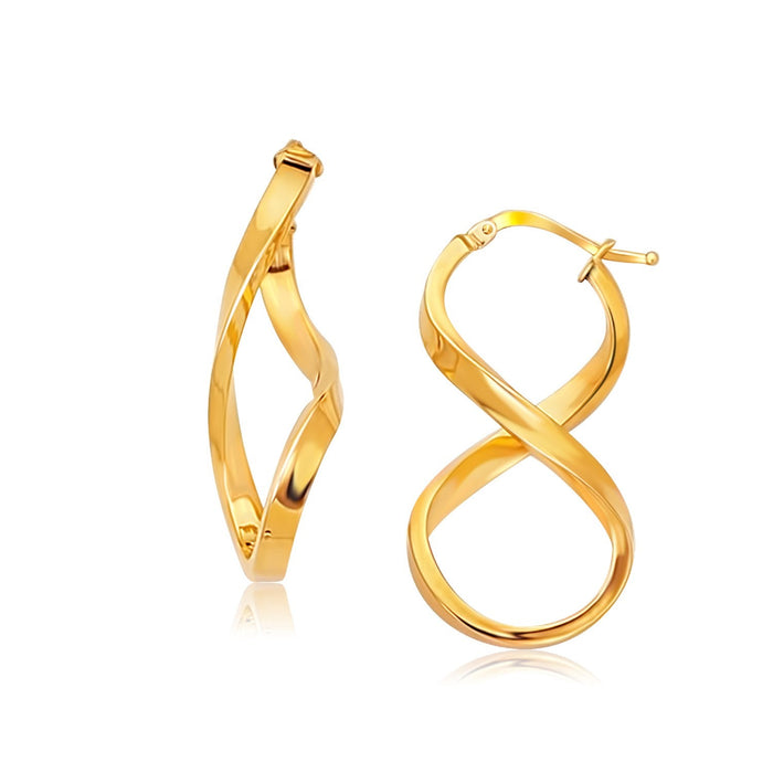 14k Yellow Gold Polished Infinity Shape Drop Earrings by Avera Group