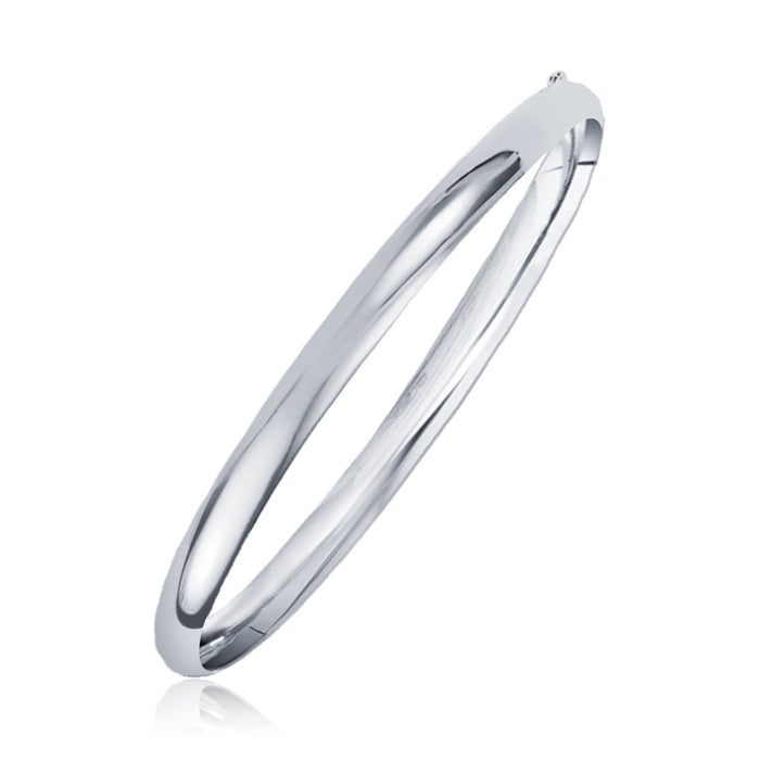 Classic Bangle in 14k White Gold (6.0mm) by Avera Group