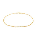 14k Yellow Gold Singapore Bracelet 1.0mm by Avera Group
