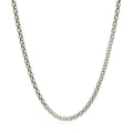 Rhodium Plated 2.5mm Sterling Silver Popcorn Style Chain (2.50 mm) by Avera Group