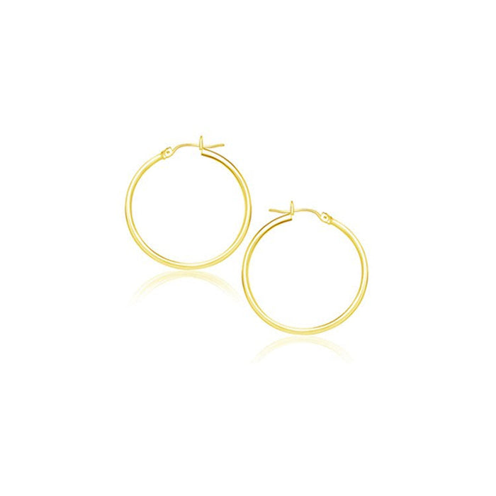 14k Yellow Gold Polished Hoop Earrings (20 mm) by Avera Group