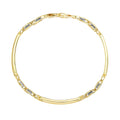 14k Two-Tone Gold Fancy Bar Style Men's Bracelet with Curved Connectors by Avera Group