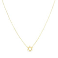 14k Yellow Gold Star of David Necklace by Avera Group