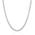 14k White Gold Solid Curb Chain (3.60 mm) by Avera Group