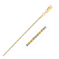 14k White and Yellow Gold Two Tone Sparkle Chain (1.50 mm) by Avera Group