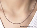 14k White Gold Forsantina Lite Cable Link Chain (2.30 mm) by Avera Group
