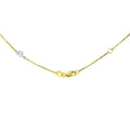 14k Two Tone Gold Anklet with Diamond Cut Heart Style Stations by Avera Group