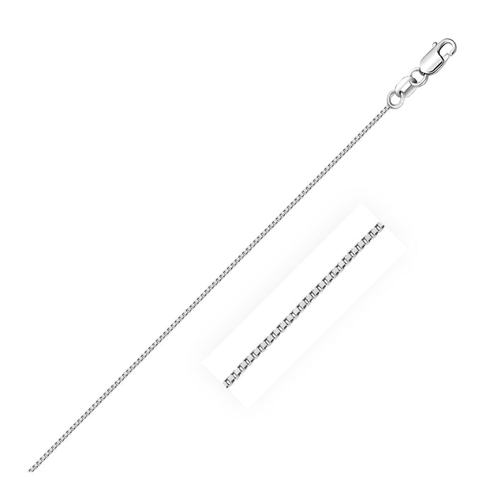 18k White Gold Box Chain 0.6mm by Avera Group