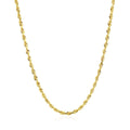 14k Yellow Gold Solid Diamond Cut Rope Chain (2.50 mm) by Avera Group