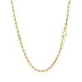14k Yellow Gold Solid Diamond Cut Rope Chain (2.50 mm) by Avera Group