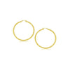 14k Yellow Gold Polished Hoop Earrings (3x20mm)