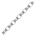 Sterling Silver Polished Charm Bracelet with Rhodium Plating (5.10 mm) by Avera Group
