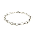 Sterling Silver Polished Charm Bracelet with Rhodium Plating (5.10 mm) by Avera Group