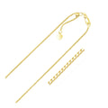 14k Yellow Gold Adjustable Box Chain (1.10 mm) by Avera Group