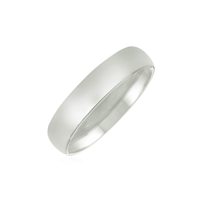 14k White Gold 5mm Comfort Fit Wedding Band by Avera Group