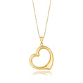 14k Yellow Gold Floating Heart Drop Pendant by Avera Group