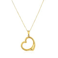 14k Yellow Gold Floating Heart Drop Pendant by Avera Group