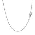 14k White Gold Round Cable Link Chain (1.10 mm) by Avera Group