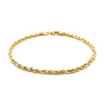 3.0mm 14k Yellow Gold Solid Diamond Cut Rope Bracelet by Avera Group