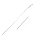14k White Gold Solid Diamond Cut Rope Bracelet 1.5mm by Avera Group