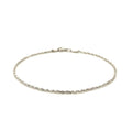 14k White Gold Solid Diamond Cut Rope Bracelet 1.5mm by Avera Group