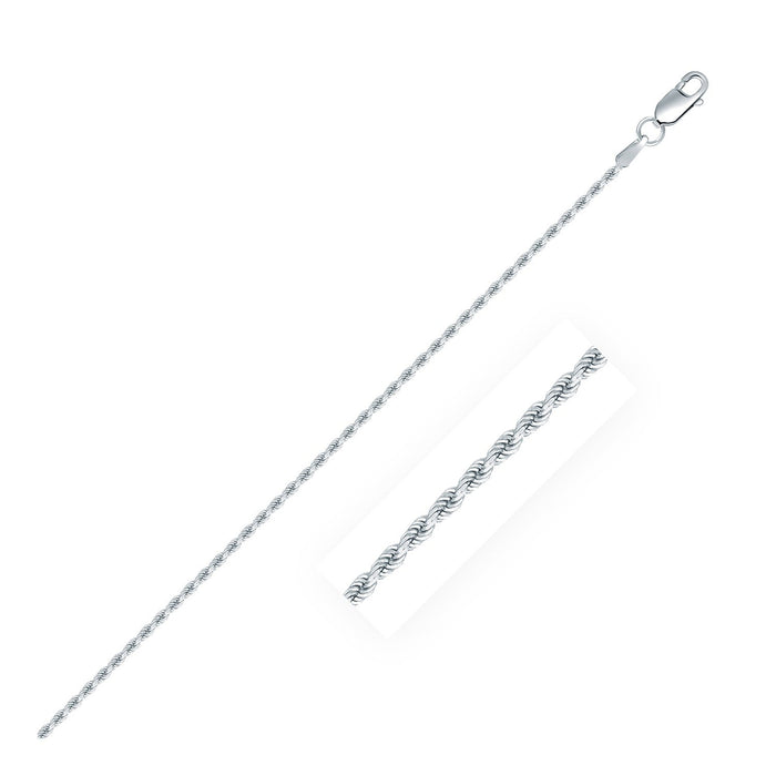 Sterling Silver 1.4mm Diamond Cut Rope Style Chain by Avera Group