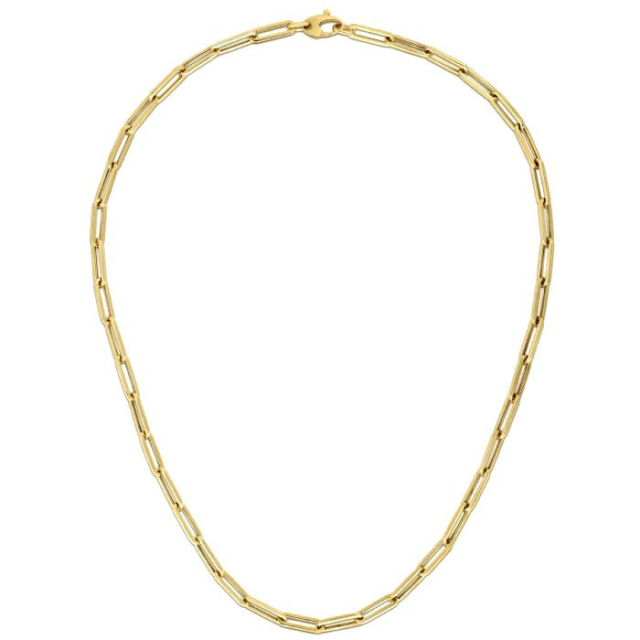 10K Yellow Gold Lite Paperclip Chain (4.20 mm) by Avera Group
