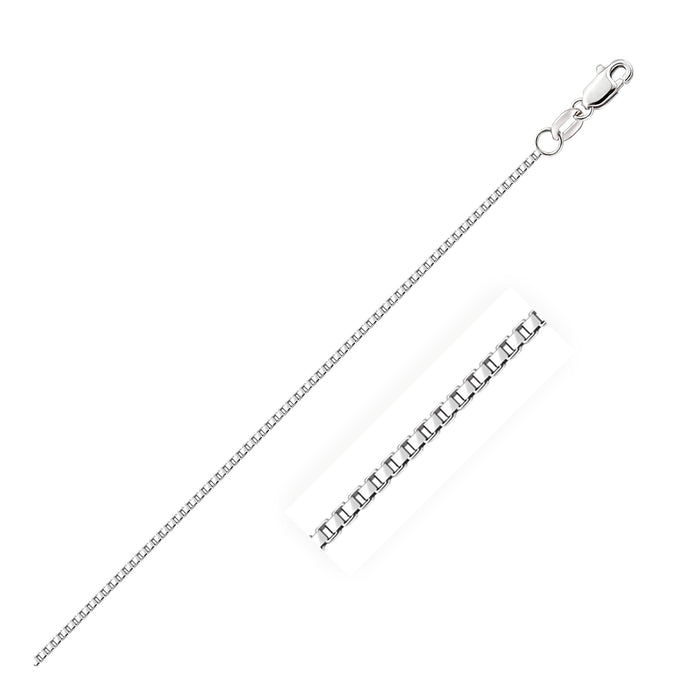 14k White Gold Octagonal Box Chain (1.00 mm) by Avera Group