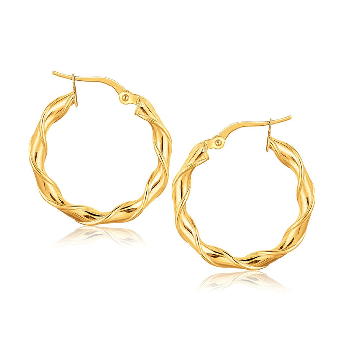 14k Yellow Gold Hoop Earrings (1 inch) by Avera Group