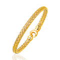 Fancy Weave Bangle in 14k Yellow Gold (5.0mm) by Bids.com