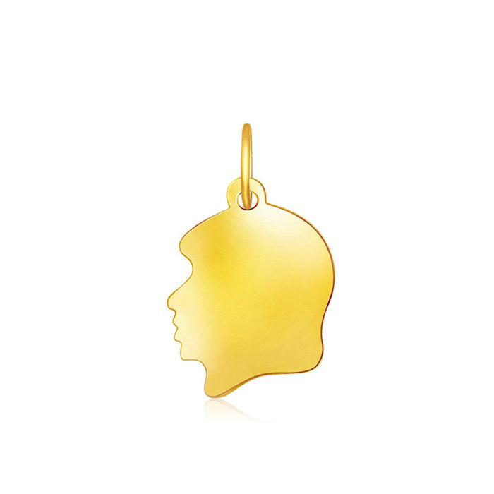 14k Yellow Gold Small Girl Head Charm by Avera Group